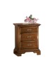 MOBILI 2G - Comodino 3 cassetti arte povera legno tinta noce 50x38x65 (467) vista frontale