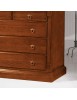 MOBILI 2G - Cassettiera arte povera 5 Cassetti legno tinta noce 135x55x110 (415) vista frontale