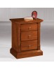 MOBILI 2G - Comodino 3 cassetti arte povera capitello legno tinta noce 60x40x72 (416) vista frontale