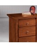 MOBILI 2G - Comodino 3 cassetti arte povera capitello legno tinta noce 60x40x72 (416) vista frontale