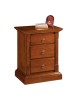 MOBILI 2G - Comodino 3 cassetti arte povera capitello legno tinta noce 60x40x72 (416) vista frontale