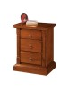 MOBILI 2G - Comodino 3 cassetti arte povera capitello legno tinta noce 60x40x72 (416) vista frontale