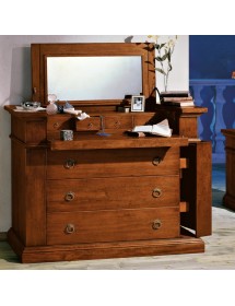 MOBILI 2G - Gruppo 1 Cassettiera 2 Comodini legno arte povera tinta noce (530+531) vista frontale