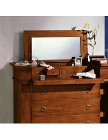 MOBILI 2G - Gruppo 1 Cassettiera 2 Comodini legno arte povera tinta noce (530+531) vista frontale