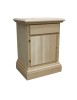 MOBILI 2G -  Comodino classico 1 cassetto 1 porta legno grezzo 50x38x65 vista frontale