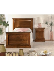 MOBILI 2G -  Comodino arte povera 1 cassetto 1 porta legno tinta noce 50x38x65 (463) VISTA FRONTALE