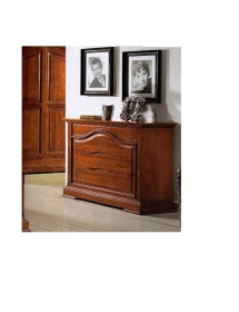MOBILI 2G -  Cassettiera classica 4 cassetti legno tinta noce 125x52x99 (495) VISTA FRONTALE