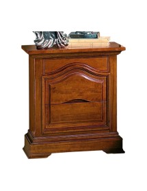 MOBILI 2G -  Comodino classico 3 cassetti legno tinta noce 60x37x71 (496) vista frontale
