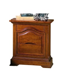 MOBILI 2G -  Comodino classico 3 cassetti legno tinta noce 60x37x71 (496) vista frontale