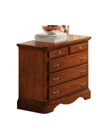 MOBILI 2G - COMO' ARTE POVERA LEGNO 5 CASSETTI INTARSIATO TINTA NOCE L.90 x P.45 H.84 (267) VISTA FRONTALE