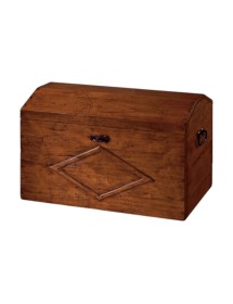 MOBILI 2G - Baule arte povera legno con rombo tinta noce 94x47x60 (815) vista frontale