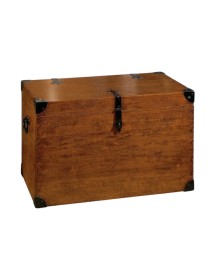 MOBILI 2G - MOBILE CASSAPANCA BAULE IN LEGNO MASSELLO TINTA NOCE  L.80 P.45 H.50 (543)