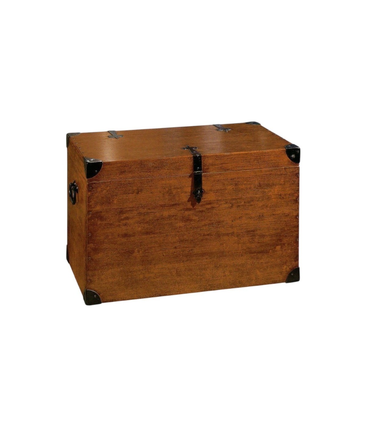 MOBILI 2G - MOBILE CASSAPANCA BAULE IN LEGNO MASSELLO TINTA NOCE  L.80 P.45 H.50 (543)