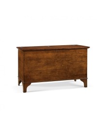 MOBILI 2G - Cassapanca arte povera con serratura legno tinta noce 137x57x80 (2135) vista frontale