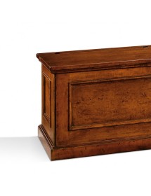 CASSAPANCA ARTE POVERA CON RUOTE IN LEGNO GREZZA L.78 P.47 H.51 (2133)