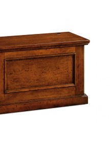 CASSAPANCA ARTE POVERA CON RUOTE IN LEGNO GREZZA L.78 P.47 H.51 (2133)
