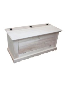 Cassapanca doppia apertura in legno tinta noce scuro 100x43x50