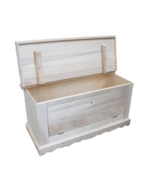 Cassapanca doppia apertura in legno tinta noce scuro 100x43x50