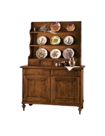 MOBILI 2G - MADIA CREDENZA PIATTAIA IN LEGNO TINTA NOCE L.137 P.50 H.200 (516+517) (516+517) vista frontale