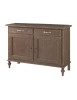 MOBILI 2G - Madia credenza legno shabby grigio consumato 137x50x98 (516) vista frontale