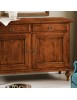 MOBILI 2G - Madia credenza legno arte povera tinta noce 137x50x98 (516) vista frontale