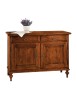 MOBILI 2G - Madia credenza legno arte povera tinta noce 137x50x98 (516) vista frontale