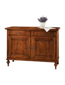 MOBILI 2G - Madia credenza legno arte povera tinta noce 137x50x98 (516) vista frontale