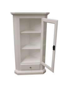 MOBILI 2G - Mobile ad angolo 1 Anta Legno shabby bianco 50X50X130 (724) vista frontale