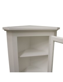 MOBILI 2G - Mobile ad angolo 1 Anta Legno shabby bianco 50X50X130 (724) vista frontale