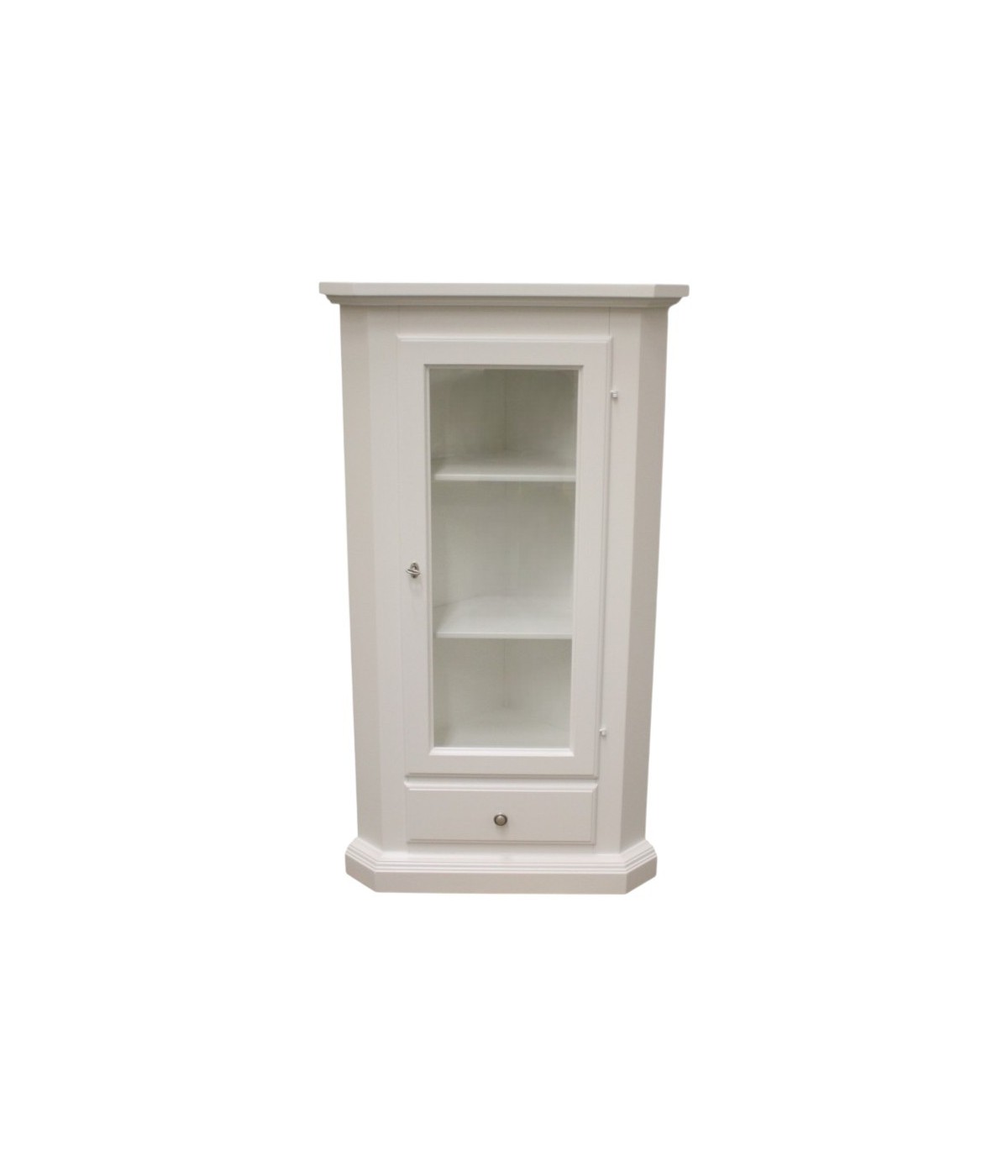 MOBILI 2G - Mobile ad angolo 1 Anta Legno shabby bianco 50X50X130 (724) vista frontale