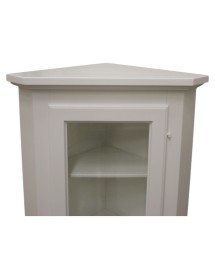 MOBILI 2G - Mobile ad angolo 1 Anta Legno shabby bianco 50X50X130 (724) vista frontale