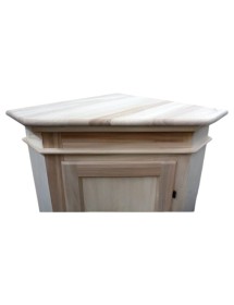 MOBILI 2G - Mobile angolare 1 porta classico legno grezzo L.52 P.52 H.138 vista frontale