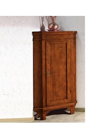 MOBILI 2G - Mobile Angolo in legno 1 porta arte povera tinta noce l.52 x 52 h.138 (805) VISTA FRONTALE