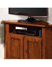 PORTA TV ANGOLARE IN LEGNO CLASSICO 2 PORTE GREZZO L.73 X 73 H.86 (927)