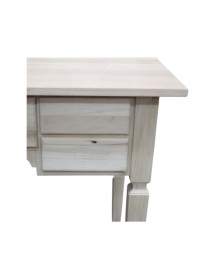 MOBILI 2G - SCRIVANIA 5 CASSETTI IN LEGNO MASSELLO GREZZO L.120 P.57 H.80 (5014) vista frontale
