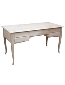 SCRIVANIA SHABBY CHIC 5 CASSETTI LEGNO BIANCO CONSUMATO 135X65X81 (...