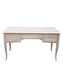 SCRIVANIA SHABBY CHIC 5 CASSETTI LEGNO BIANCO CONSUMATO 135X65X81 (...