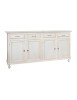 MOBILI 2G - Credenza 4 porte 4 cassetti legno shabby bianco anticato maniglia porcellana 196X45X98 vista frontale