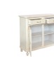 MOBILI 2G - Credenza 4 porte 4 cassetti legno shabby bianco anticato maniglia porcellana 196X45X98 vista frontale