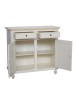 MOBILI 2G - Credenza 2 porte legno shabby bianco anticato filo arancione decori 105X45X98 vista frontale