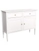 MOBILI 2G - Madia Credenza 2 porte 2 cassetti legno shabby bianco 110X35X83 VISTA FRONTALE