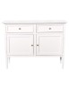 MOBILI 2G - Madia Credenza 2 porte 2 cassetti legno shabby bianco 110X35X83 VISTA FRONTALE