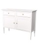 MOBILI 2G - Madia Credenza 2 porte 2 cassetti legno shabby bianco 110X35X83 VISTA FRONTALE