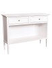 MOBILI 2G - Madia Credenza 2 cassetti 1 vano a giorno legno shabby bianco 110X35X83 vista frontale