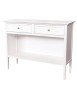 MOBILI 2G - Madia Credenza 2 cassetti 1 vano a giorno legno shabby bianco 110X35X83 vista frontale