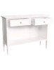 MOBILI 2G - Madia Credenza 2 cassetti 1 vano a giorno legno shabby bianco 110X35X83 vista frontale
