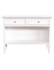 MOBILI 2G - Madia Credenza 2 cassetti 1 vano a giorno legno shabby bianco 110X35X83 vista frontale