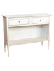 MOBILI 2G - Madia Credenza 2 cassetti 1 vano a giorno legno shabby bianco anticato 110X35X83 VISTA FRONTALE