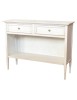 MOBILI 2G - Madia Credenza 2 cassetti 1 vano a giorno legno shabby bianco anticato 110X35X83 VISTA FRONTALE