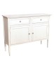 MOBILI 2G - Madia Credenza 2 porte 2 cassetti legno shabby bianco anticato 110X35X83 VISTA FRONTALE